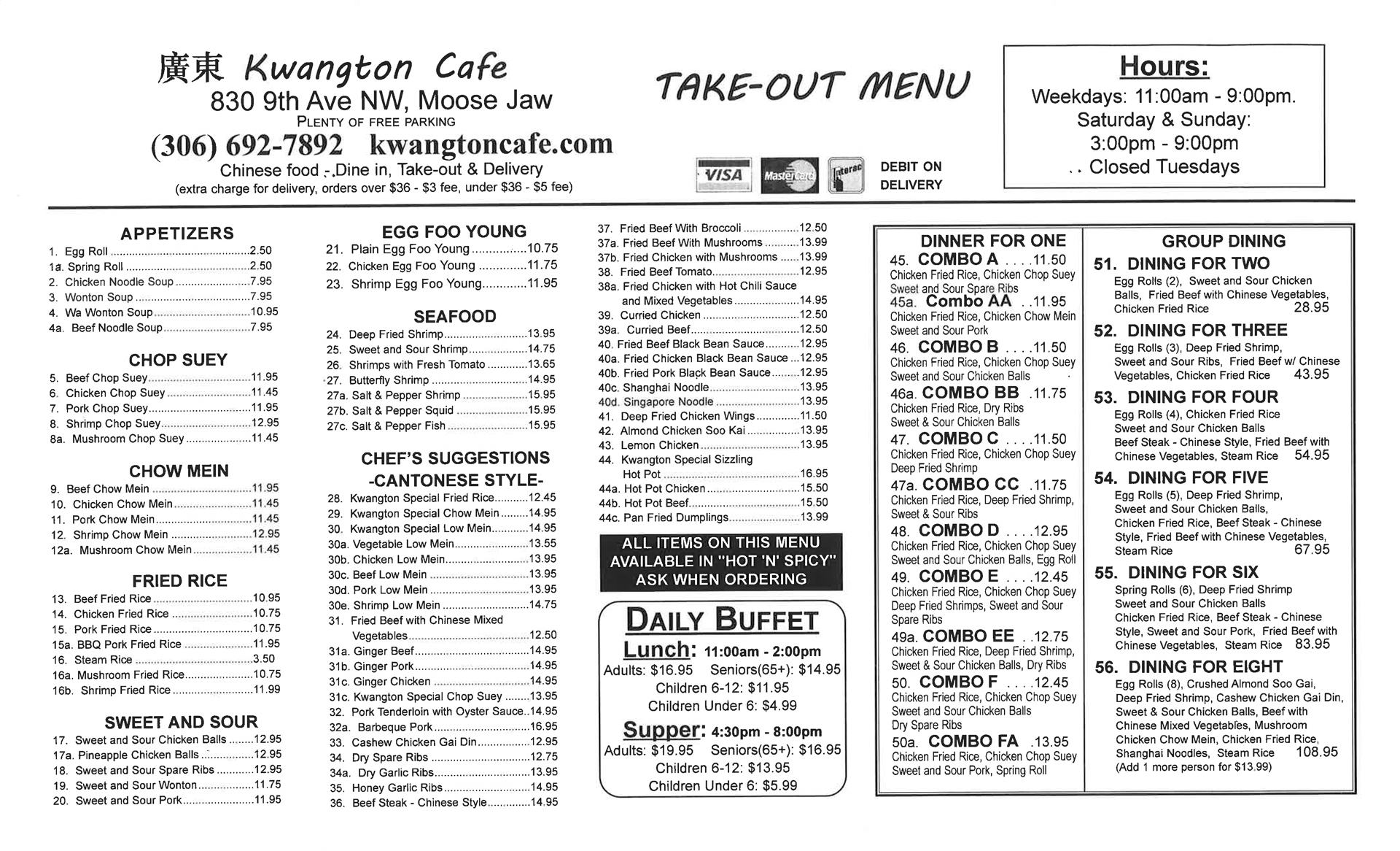 Kwangton Cafe Menu Image